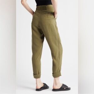 NWT Nordstrom Treasure & Bond Olive Paper Bag Waist Pants
